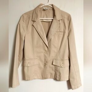 Gap Stretch Cream Long Sleeve Coat Blazer Jacket 14